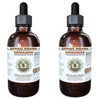 Cinnamon Alcohol-Free Liquid Extract, Cinnamon (Cinnamomum Verum) Dried Bark Glycerite Hawaii Pharm Natural Herbal Supplement 2x2 oz