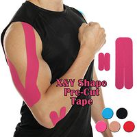 CFR Pro Sport Tapges Elastic Pre-Cut X & Y Shape Medical Grade Muscle Bandage Elbow Arm Shoulder Support Straps Injuries Recovery Water Resistant Pain Relief Tap for Athletes Pink,5 Pcs
