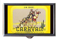 Vintage Condom Graphics Caravan Desert Cactus Decorative Pill Box