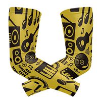 LEVEIS Music Notes Arm Sleeves UV Protection for Men Women Sunblock Protective Gloves Running Golf Cycling Driving Long Arm Cover 1 Pair