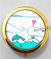 BlackKey Animal Whale Pattern 3-Compartment Decorative Pocket Gift Box Case Organizer for Pill, Color 2 -664