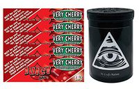 Herb Airtight Container Fresh Kettle with Juicy Jay's Very Cherry 1.25 Flavored Hemp Rolling Papers 5 Count DC Crafts Nation- Illuminati