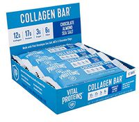 Collagen Protein Bars with MCTs - Vital Proteins Collagen Bars - 16-17g of Protein, 6-8g of Fiber, 4g of Sugar or Less Per Bar (Chocolate Almond Sea Salt)
