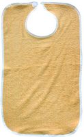 Pack of 6 Terry Adult Bib with Velcro® Brand Neck Closure - Color Peach