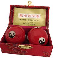 Baoding Balls Chinese Health Massage Exercise Stress Balls - Red Yinyang #2