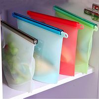 Silicone Food Storage Bag Reusable Silicone Preservation Bag Airtight Seal Food Washable Versatile Cooking Bag for Fruits Vegetables Meat Preservation