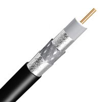 PHAT SATELLITE INTL - Direct Burial Underground Flood RG6 Coaxial Cable, Tri-Shield 18AWG Gel Coat Braid Protection, UL ETL, CATV Telecommunication HDTV Audio Video Bulk Coax Cable (1000ft, Black)