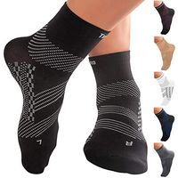TechWare Pro Compression Sock - Ankle Support for Men & Women with Arch Support for Plantar Fasciitis. Achilles Tendon Support for Foot and Heel Pain. (Blk L)