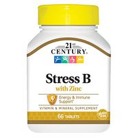 21st Century Stress B with Zinc Tablets, 66 Count (Pack of 2)