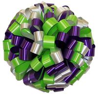 Lime Purple & White Car Bows