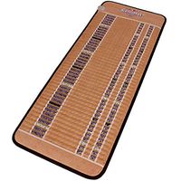 GemsMat - Isabella- Far Infrared Amethyst Jade Obsidian Crystal Stone Tan Mat (59"L x 24"W) - Negative Ion - FIR Therapy -FDA Registered Manufacturer - Adjustable Timer & Temperature - Heating Pad
