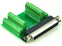 CZH-LABS Slim Right Angle D'sub Header Breakout Board, Terminal Block DSUB Connector Module (DB37 Female)
