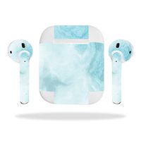 MightySkins Skin Compatible with Apple AirPods - Blue Marble | Protective, Durable, and Unique Vinyl Decal wrap Cover | Easy to Apply, Remove, and Change Styles | Made in The USA