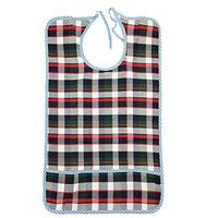 BIHIKI Adult Bib for Eating with Crumb Catcher,Washable Clothing Protector,Stain Resistant Adult Aid Apron for Elderly Patient Senior (Green, L)