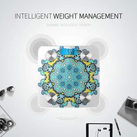 LYAOE Bluetooth Body Fat Scale Mandala Coloring Oriental Circle Ornament Smart Wireless Scale with LCD Display Measuring Body Weight Bmi and Health Digital Scale