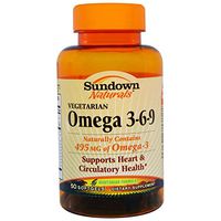 Sundown Naturals Vegetarian Omega 3-6-9 Softgels 50 ea (Pack of 4)