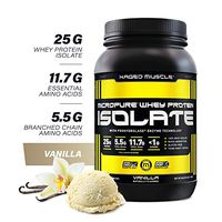 Kaged Muscle Whey Protein Powder, 100% Whey Protein Isolate for Post Workout Recovery, Vanilla, 3lbs