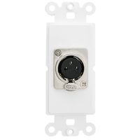 ACL Decora XLR Female to Solder Type Wall Plate Insert, White, 50 Pack