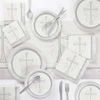 Divinity Silver Party Supplies Kit, Serves 8