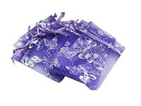 5 x 7 Inch 100 Butterfly Organza Jewelry Gift Pouch Candy Pouch Drawstring Wedding Favor Bags (Lilac, 5x7inch)
