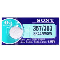 Sony 357/303 (SR44/W/SW) 1.55V Silver Oxide 0% Hg Mercury Free Watch Battery (10 Batteries)