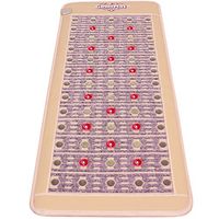 GemsMat - Leon- Far Infrared Amethyst Jade Tourmaline Crystal Heat Stone Mat (60"L x 24"W) - Red Light 16 Photon FIR Therapy -FDA Registered Manufacturer -Adjustable Timer & Temperature - Heating Pad