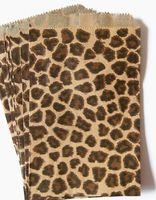 50 Bags Flat Plain Paper or Patterned Bags for candy, cookies, merchandise, pens, Party favors, Gift bags (6" x 9", Cheetah Leopard Print)