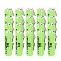 20x Exell 2/3AAAA NiMH 200mAh 1.2V Flat top Rechargeable Battery with Tabs