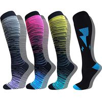 BstAmzStore Medical&Sport Compression Socks Women Men, 2/4/7Pair 20-30mmhg Women's Varicose Veins Edema Diabetic Running Compression Socks for Nurse Pregnancy Travel Flying (4Pair-Color 4, S/M)