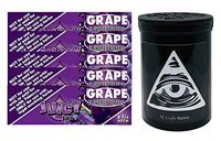 Herb Airtight Container Fresh Kettle with Juicy Jay's Grape 1.25 Flavored Hemp Rolling Papers 5 Count DC Crafts Nation- Illuminati