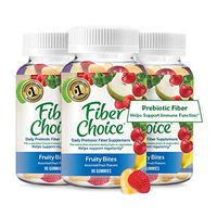 Fiber Choice Fruity Bites Fiber Gummies, 1 Gastroenterologist Recommendedⱡ, Helps Support Regularity*, Prebiotic Fiber Helps Support Immune Function*, Gelatin Free 90 Count Assorted Fruit (3 Pack)