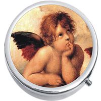 Cherub Painting Pill Box Medicine Vitamin Pill Box