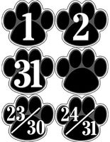 Teacher Created Resources Black Paw Prints Calendar Days (5232)