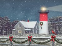 Hi-Look Microfiber Cleaning Cloth - Nauset Light Christmas