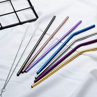 Portable Stainless Steel Drinking Straw FDA-Approved Extra Long Reusable Metal Straw Tube Clean Brush Party Bar Accessories