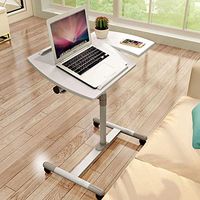 Tilting Overbed Table with Wheels, Adjustable Height Movable Bedside, Laptop Table for Bed, Medical for Hospital and Home Use, Breakfast in Bed (Color : B)