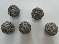10pcs Handmade Wicker Rattan Balls, Garden, Wedding, Party Decorative Crafts, Vase Fillers, Rabbits, Parrot, Bird Toys (5CM, 9# Grey)