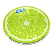DWW Round Digital Weight Scale USB Charging, Non-Slip Bathroom Body Scale with Tape Measure, Tempered Glass, LCD Display, 396lbs, Green