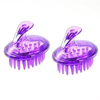uxcell 2pcs Bathroom Purple Plastic Handle Head Massage Hair Shampoo Brush Comb
