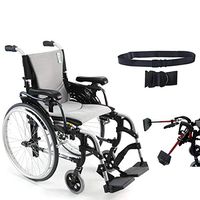 Karman S-Ergo 305 Ultra Lightweight Ergonomic Wheelchair | Upgraded to Elevating Legrests | Seat Size 18" X 17" | Frame Color Pearl Silver & Free Black Wheelchair Seatbelt!