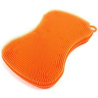 Pamire Orange Silicone Dishcloth Dish Wash Sponge Washing Scrubber Kitchen Cleaning Tool