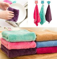 Vibola Kitchen Tool,Washing Towel High Efficient Anti-Grease Dish Cloth Bamboo Fiber Washing Towel Magic Cleaning Wiping Rag Size: 22cm x 19cm (Random Color)
