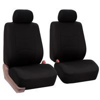 FH Group Universal Fit Flat Cloth Pair Bucket Seat Cover, (Black) (FH-FB050102, Fit Most Car, Truck, Suv, or Van)