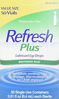 Refresh Plus Lubricant Eye Drops, Single-Use Containers, (50 Count of 0.01 Fl Oz Containers), 0.5 Fl Oz