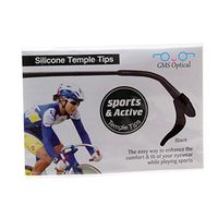 GMS Optical® High Quality Form Fitting Silicone Temple Tips - Sports & Active Eye Wear Enhancers Color Black (10)