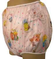 Baby Pants Pink Carousel Print Adult Pullon Plastic Pants - Large