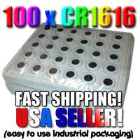 100 CR1616 DL1616 ECR1616 BR1616 3V Lithium Coin Cell Battery Batteries