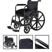 Cirocco 24” Foldable Medical Wheelchair Heavy Duty Support 250Lbs Ergonomic Backrest Durable Sturdy Portable Lightweight Adjustable Comfy For Elder Handicap Indoor Outdoor Home Travel Hospital Patient