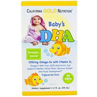 California Gold Nutrition Baby s DHA 1050 mg Omega-3s with Vitamin D3 2 fl oz 59 ml, Milk-Free, Gluten-Free, No Artificial Flavors, Peanut Free, Soy-Free, Sugar-Free, Wheat-Free, Yeast-Free, CGN