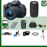 Canon EOS Rebel T5i Digital SLR Camera with EF-S 18-55mm f/3.5-5.6 is STM Lens & Canon 75-300 f/4-5.6 III Lens 32GB Super Package
